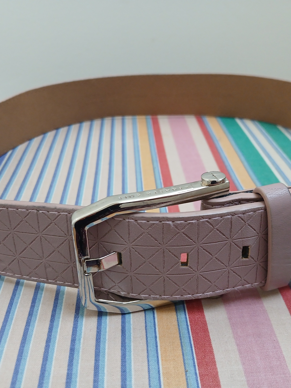 Kenneth Cole Textured Mauve Belt with Silver Buckle